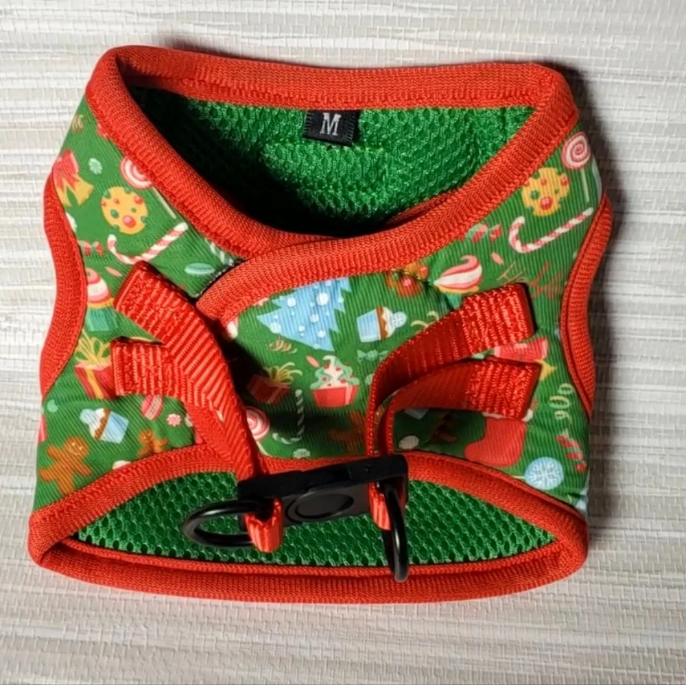 Festive Green and Red Christmas Cat Harness And Leash NEW